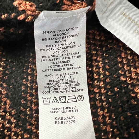 Ann Taylor Zebra Print Knit Sweater Mock Neck Multicolor Glitter Size Large - Picture 9 of 9